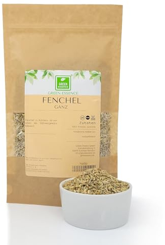 Fenchelsamen 250g von der Grünen Essenz - ganze Samen - natürlicher Fencheltee - hochwertige Qualität für kulinarische Genüsse - Fenchelsaat - natürlich ohne Zusätze - vegan (250 Gramm)