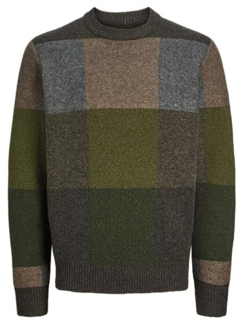 JACK & JONES Jprblugingham Knit Crew Neck Maglione Lavorato a Maglia, Deep Depths, M Uomo