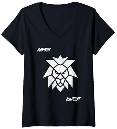 Damen Drum And Bass Jungle Massive Drum N Bass Lion EDM T-Shirt mit V-Ausschnitt