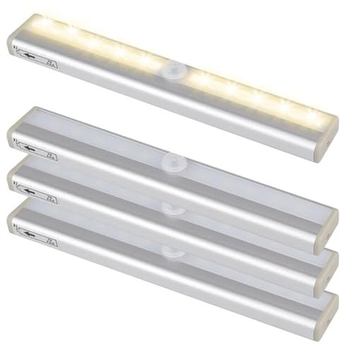 luolety LED Sensor Licht mit Bewegungsmelder, 10 LED RV-Stufenlichter Warmweiß Schranklicht mit Bewegungsmelder & Magnetstreifen für Zuhause, Auto, Wohnmobil, Reisen, batteriebetrieben (4)