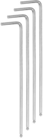 sourcing map 4pcs Ball End Hex Key Wrench 3mm L-Shape Extra Long Arm Hexagon Metric Wrenches Chrome Vanadium Steel Repairing Tool for Home Repair