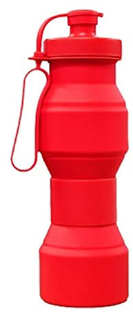 QTANZIQI Tasse avec poignée Bouteilles d'eau Pliables en Silicone Voyage Voitures Pliantes Bouilloire Portable Ma Bouteille de Boisson Pliable (Couleur : Rouge) Silk Pillowcase