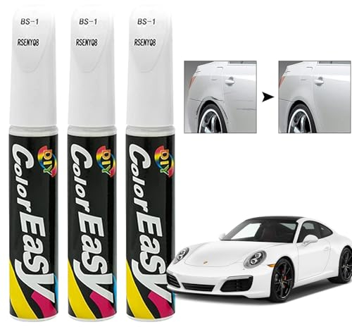 Stylo de Retouche,3pcs Stylo Retouche Peinture,Stylo Réparation des Rayures Auto De Peinture,Stylo de Retouche Blanc,nti Rayure pour Carrosserie Moto Voiture Vélo (Blanc-3pcs)