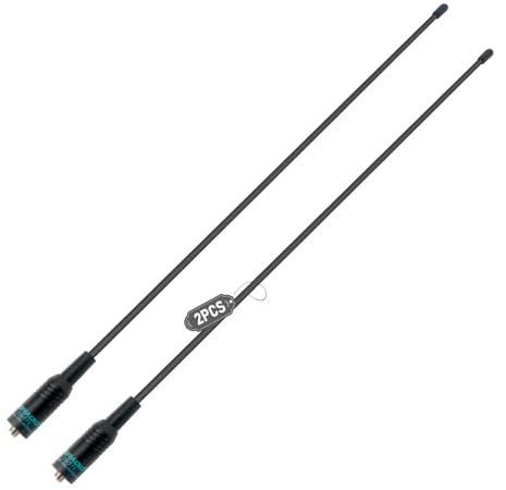TIDRADIO 771 Ham Radio Antenna,15.6-Inch High Gain SMA-Female Radio Antenna | VHF/UHF(144/430Mhz) for BaoFeng UV-5R, UV-5R Mini, UV-5RM,Radtel RT-470X, TD-H3, TD-H8 Walkie Talkies- 2 Pack