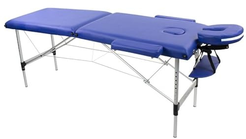 PLUS SANTE Table de Massage Pliante en Aluminium AVA Noir, Ivoire, Gris, Bleu, Rose, 60 ou 70cm, 2 Plans légère avec Sac de Transport et Accessoires (Bleu, Largeur 60 cm)