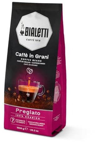 Bialetti Esperto Grani, Caffè in Grani, Gusto Pregiato 100% Arabica, 1 KG