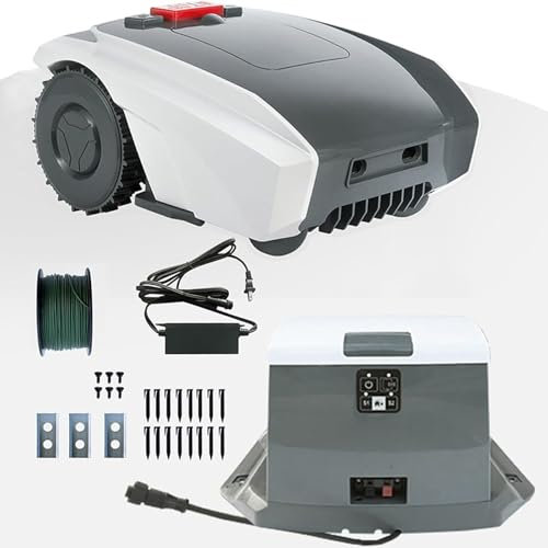RESKIU Tondeuse à Gazon Robotisée,Robot Tondeuse sans Fil Périphérique pour Pelouse 1500 ㎡,Hauteur De Coupe 20-55 cm,Compatible avec Le Contrôle par Application,Traction Intégrale,Antivol