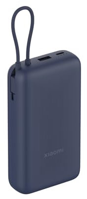 Xiaomi Power Bank de 33W 20000mAh, Power Bank con Carga rápida de 33W máx, 3 Puertos de Salida, Cable Integrado, Compatible con Smartphones, Tablets, Auriculares Bluetooth, Azul