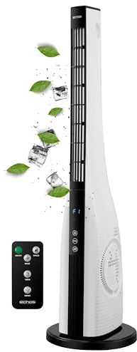 Echos Turmventilator Ventilator sehr leise Fernbedienung 3 Stufen Oszillierend LED-Display 3 Modi Tower-Ventilator Säulenventilator Luftkühler Tower Fan Standventilator 15h Timer