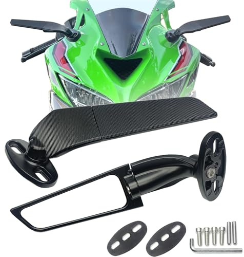 Motorcycle Mirrors Stealth Wind Wing Side Rearview Mirrors Compatible With Ninja 500 Ninja 650 400 300 250 ZX4RR ZX6R ZX10R RS457 RSV4 GSXR 600 750 1000 CBR 600RR 1000RR
