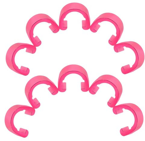 BESPORTBLE 10pcs Bicycle Cable Clamps Aluminum C-clips for Brake Gear Cables Pink Bike Hose Guides Easy Fixing for Road Bicycle