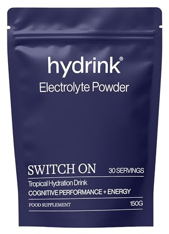 Switch On Hydration Electrolytes Powder – Sugar Free Energy Drink with Magnesium, Vitamin D & B – Vegan Hydration Powder with Real Fruit – Fasting Electrolyte - Gut Health Supplements – 165g