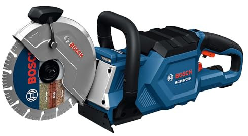 BOSCH GCS18V-230N 18V Brushless Cordless 9-Inch Cutoff Saw for Concrete & Metal Cutting | Lightweight Ergonomic Design, 6-Position Cutting Guard, Water Shut-Off Valve, Easy Wheel Change (Bare Tool)