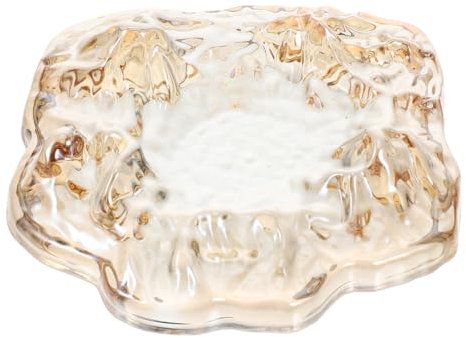 BEBEMOKO Glas Schmuckablage Mit Bergdesign Vintage Organizer Für Ohrringe Ringe Und Schlüssel Leichte Braune Farbgebung Für Badezimmer Und Nachttisch-dekoration