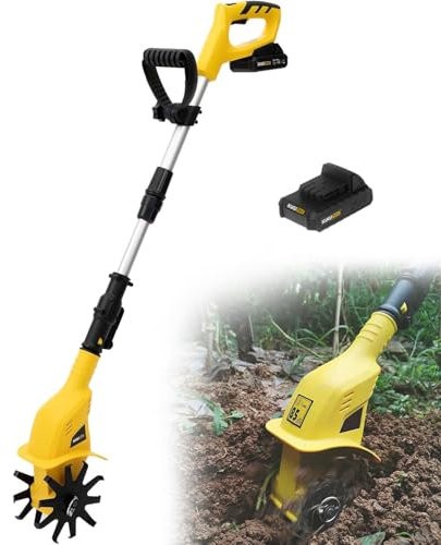 Motocultor sin Cable, 250Rpm Motocultor Eléctrico Portátil Rotavator con Anchura de Cultivo 3.9«, Profundidad de Cultivo 3.9», Altura Ajustable para Granjas Parques Patios Campos