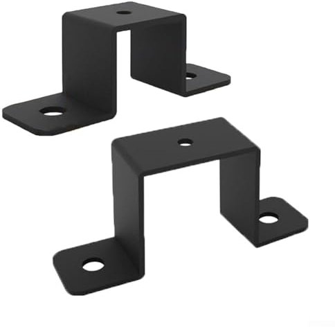 Connecteur en forme de U, 2 ou 4 colliers de serrage carrés, supports de fixation murale pour poteaux de clôture, tuyaux d'eau, balustrade de balcon (2 pièces de 2,5 cm)