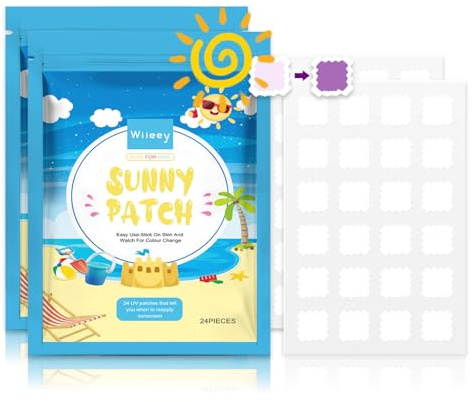 UV Detecting Patches, 48PCS UV Stickers Sunscreen Reapply, UV Patch, Waterproof Sun Cream Patches For Kids Sun Cream, Testing UV Intensity Outdoor Sun Screen, Sun Protection Reminder, Face & Body