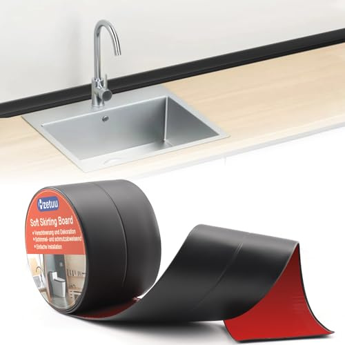 Weichsockelleiste Selbstklebend Pvc 30x30mm 5m Schwarz | Flexible Pvc Abschlussleiste Für Küche & Bad, Knickleiste Für Ecken Und Wandfugen, Ohne Bohren Montierbar