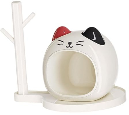 FytStycale Bandeja para Llaves, Placa de Exhibición, Lápiz Labial, Estatua de Gato, Estante de Almacenamiento de Escritorio, Cuenco para Llaves