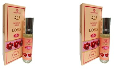 Roses Attar Perfume Oil – Pack of 2 (6ml Each) | Pure Rose Fragrance | Long Lasting Alcohol-Free Roll-On | Unisex Floral Attar Perfume Oil
