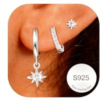 AVOTTO 3 Paires Boucles D'oreilles femme Argent Hypoallergénique Boucle d oreille Femme or Argent Huggie Clou Creoles D'oreille Piercings