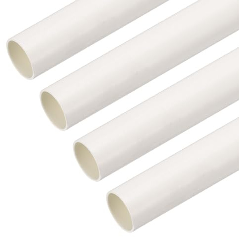 QUARKZMAN 4 Stück PVC Rohrverbinder 1mx25mm PVC Fitting Gerade Kupplung Klebemuffe Muffe Rohr Schlauch Klebefitting Abschlusskupplung für Schlauch Elektrokanal Leitung Kabel, Weiß