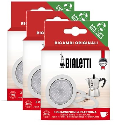 Bialetti Set of 3 Packs of Original Moka Express Aluminium Seals | Choose Size