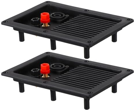 OSOLADY 2 Pezzi Morsettiera per Casse Acustiche in Plastica Nera 3 Porte, Terminale Professionale per Subwoofer e Altoparlanti, Accessorio Audio per Ambienti Ufficio e Pareti Dure