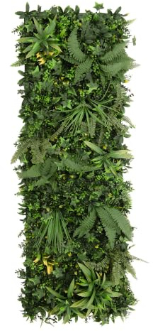 Jardín Vertical Artificial Ayla 50 x 150 cm Panel Vegetal Decorativo Resistente a Rayos UV e Intemperie Interior Exterior Rejilla PE
