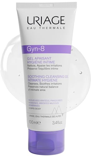 Uriage Gyn-8 Soothing Intimate Cleansing Gel 100ml - Cleanses, Immediately Soothes irritations and Preserves Natural Balance of Intimate Flora - Physiological pH (5,5), Glyco-Gyn Complex, Soap-Free