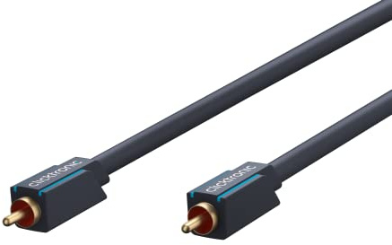 Clicktronic (dig.Audio/Video,75O) mit Kupferleiter, Cinch-Kabel Doppelt geschirmt, 24-Karat vergoldete Kontakte, kompatibel mit Heimkino-Anlagen, Fernseher, Verstärker. 7,5m Länge