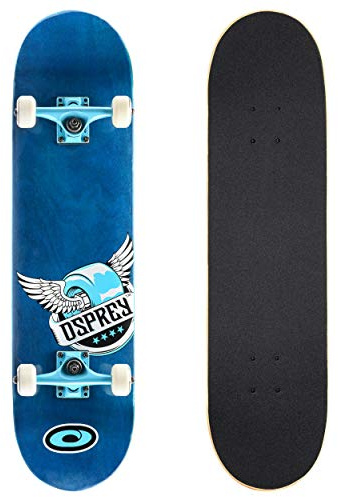 Osprey | Complete Skateboard, 31 x 8 Double Kick Skateboard for Kids and Adults, Concave Deck, Includes Grip Tape, Deck and Wheels, Pride, Multiple Designs