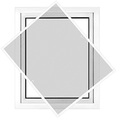 jarolift Fliegengitter Fenster Profi Line, Insektenschutz Fliegenschutzgitter Spannrahmen, Kürzbar, Alurahmen, 90 cm x 150 cm (B x H), Rahmenfarbe Weiß
