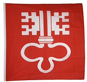 Flaggenfritze Hissflagge Schweiz Kanton Nidwalden 120 x 120 cm - quadratische Kantonsfahne für Mast, Garten & Event - 2 Metallösen