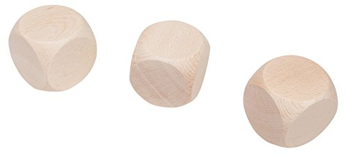GICO 3 x Blankowürfel - Holzwürfel - Gebetswürfel - Bastelwürfel (40 mm) -5972