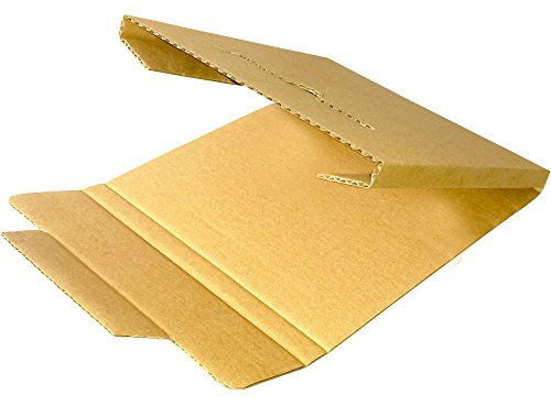 DIMAPAX 50 Stück Versandkarton 185 x 185 x 10 mm für kleine Single Vinyl Schallplatten 7 Zoll CD Braun