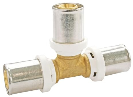 SOMATHERM FOR YOU, Té à sertir pour tube multicouche Ø16 - Raccordement facile et rapide, compatible avec profils U, H, TH - Norme NF 545 - Sécurité d'étanchéité et contrôle visuel