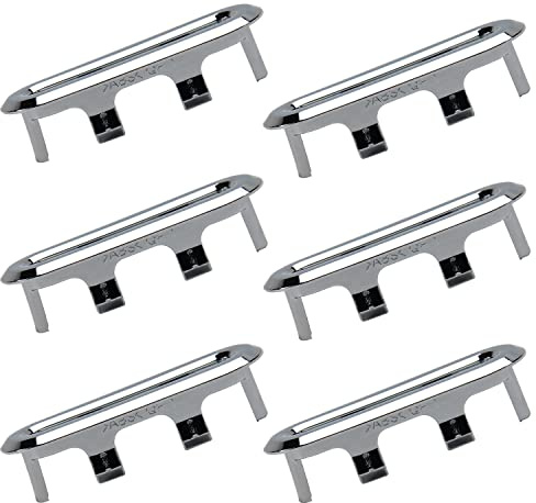 MroMax Coperture per troppopieno per lavello da bagno e cucina, con anello ovale, 6 pezzi, colore: argento