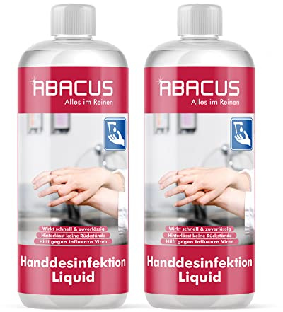 ABACUS® Desinfektionsmittel, Desinfektion, Händedesinfektion, Handdesinfektion, Handdesinfektionsmittel, Hautdesinfektionsmittel, Flächendesinfektion – Desinfektionsmittel 2x 1000 ml (sku-7560)