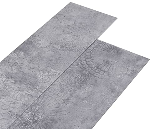 vidaXL PVC Laminat Dielen Rutschfest Vinylboden Vinyl Boden Planken Bodenbelag Fußboden Designboden Dielenboden 5,26m² 2mm Zement-Grau