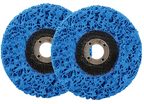 2PCS Strip Wheel Paint Removal Disc - Poly Abrasive Rust Clean Tool for Angle Grinder Remover Grinding Wheels Durable Car Truck Motorcycles 7/8/22mm,Blue,125mm
