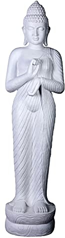 Buddha Figur Weiss Garten Figur Gartenskulptur Ibiza Stil 160cm lup033 Palazzo Exklusiv