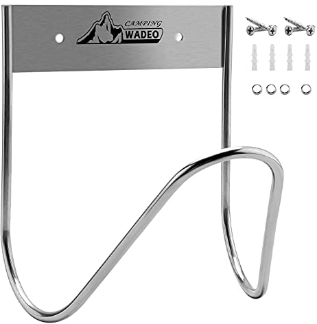 WADEO Schlauchhalter, Gartenschlauchhalter aus Edelstahl, Schlauchaufhänger zur Wandmontage mit Schrauben, Ideal für Wasserschläuche, Verlängerungskabel, Unterdruckschläuche (17,3 x 17 x 17,2 cm)
