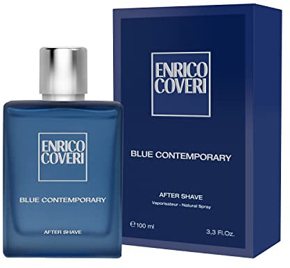 Enrico Coveri - Blue Contemporary After Shave Lotion 100ml | Natural Spray | Dopobarba Uomo Che Rinfresca E Lenisce La Pelle Del Viso Dopo La Rasatura | After Shave Uomo - Vaporisateur