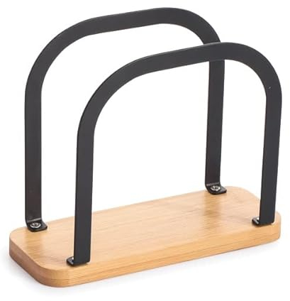 MSV Porta tovaglioli in bambù e Acciaio Elie Industrial Design, Nero Opaco