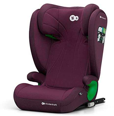 kk Kinderkraft JUNIOR FIX2 I-SIZE Kindersitz 15-36kg, mit Isofix, Gruppe 2/3, 100-150 cm, Einstellbare Rückenlehne, Kopfstütze, spezielle Sicherheitssysteme, Leicht zu tragen, Burgund, 6.3 kg
