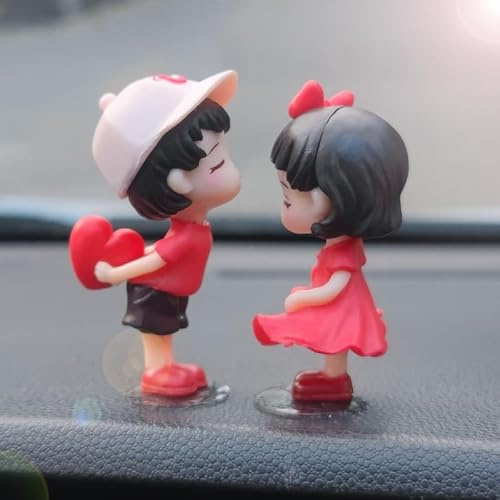 Auto-Dekoration, Süße Cartoon-Paare Action-Figur Ballon-Ornament Paar Puppen Auto Armaturenbrett Ornamente Niedliche Kuss-Paar-Puppen-Ornamente Auto-Innendekoration für Frauen, Mädchen, Geschenke