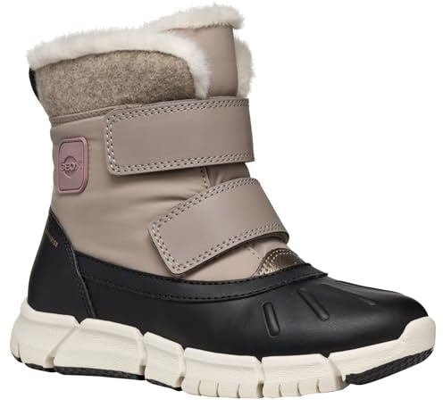 Geox J FLEXYPER Girl B AB Snow Boot, DK BEIGE/Black, 37 EU