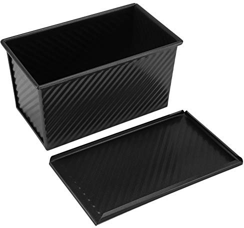 UPQRSG Moule À Pain Avec Couvercle, Moule À Pain Solide et Durable en Acier Au Carbone, Moule À Pain Antiadhésif Facile À Démouler, pour Faire Du Pain, Des Gâteaux