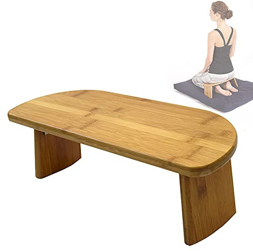 Leichte und langlebige Meditationsbank, robuste Yoga-Arbeitsplatte mit klappbaren Beinen, ergonomischer Zen-Hocker aus Bambus für Tiefe Meditation